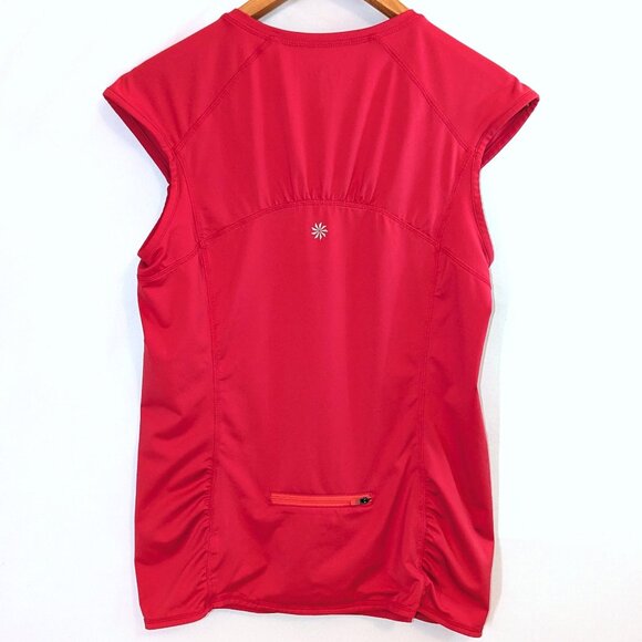 Athleta | Swim or Outdoors Top "Intrepid" Sunshield Cap Sleeve Red | Size Large - Picture 6 of 12